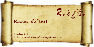 Rados Ábel névjegykártya
